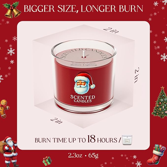 Christmas Candles, Scented Candles Gift Set for Stress Relief, 3 Votive Candles for Women and Men, Christmas Candle Gifts for Women (Red + Green + White, 7 oz) - Bloomnest