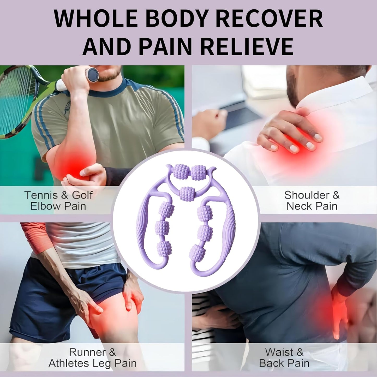 Premium Foam Roller,Muscle Roller,Deep Tissue Massager for Legs,Arms,Neck,Calves,Thighs,Back,Tennis and Golfer Elbow,Relieve Muscle Soreness,Stiffness and Tightness (Pink)