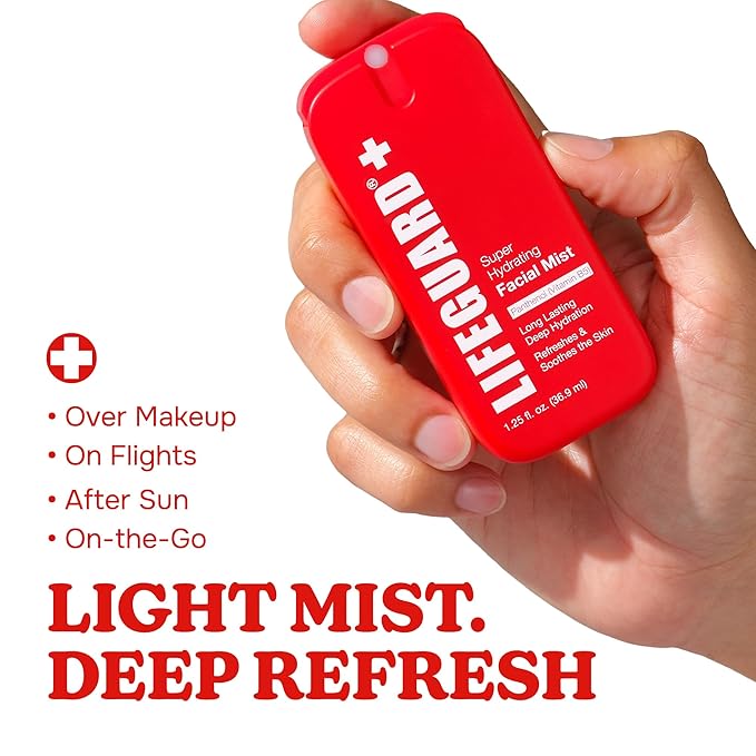 LIFEGUARD Super Hydrating Facial Mist - Vitamin B Infused, Face Mist Hydrating Spray for All Skin Types, Light-weight Face Moisturizer - 1.25 fl. oz. - Bloomnest