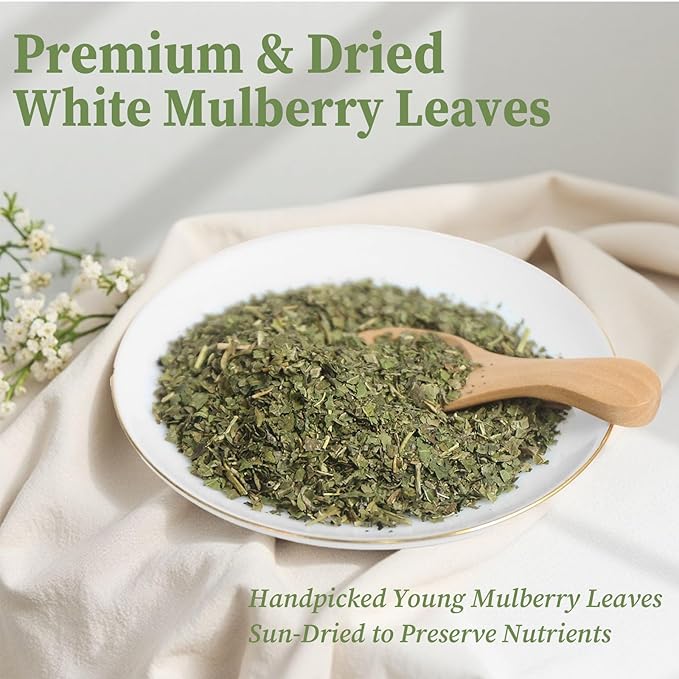 FullChea - White Mulberry Leaf Tea, 40 Teabags – 100% Pure Dried Mulberry Tea – Slightly Sweet & Refreshing - Non-GMO - Caffeine-Free - Support Wellness & Improve Digestion - Bloomnest