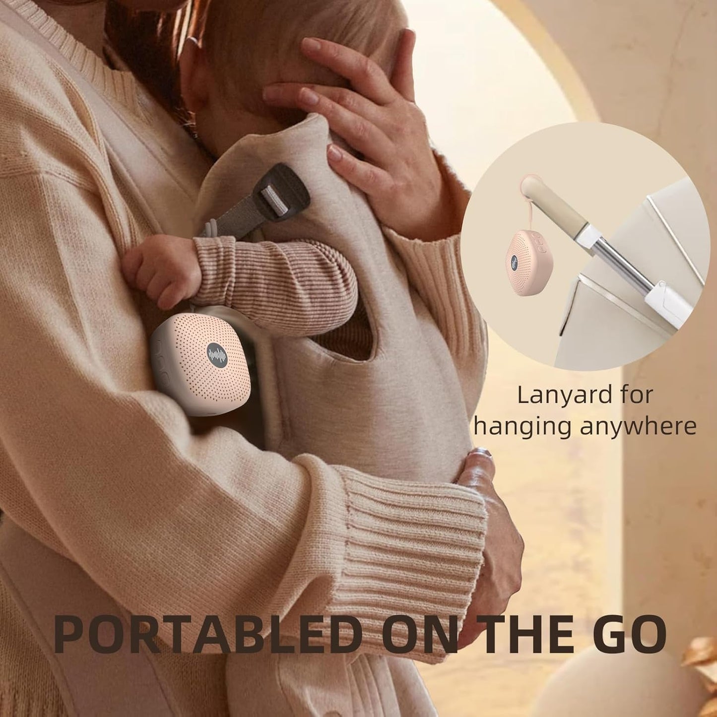 White Noise Machine,Portable Sound Machine for Baby Adult,21Soothing Sound,Auto-Off Timer,Noise Canceling for Office & Sleeping, Compact Size for Home,Travel,Registry Gift,Peach