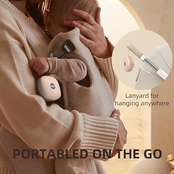 White Noise Machine,Portable Sound Machine for Baby Adult,21Soothing Sound,Auto-Off Timer,Noise Canceling for Office & Sleeping, Compact Size for Home,Travel,Registry Gift,Peach - Bloomnest