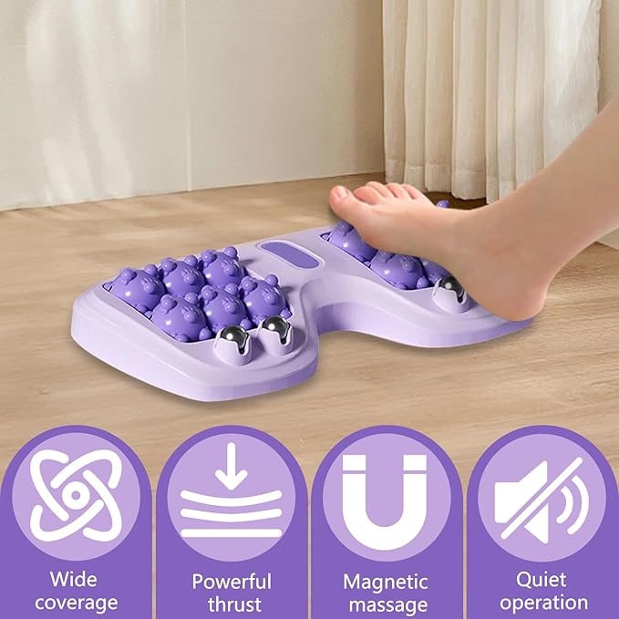Portable Double Foot Massage Roller,Plantar Fasciitis Relief, Dual Foot Acupressure Therapy for Stress Relief and Improved Circulation, Portable Reflexology Tool for Home and Office Use (Green) - Bloomnest