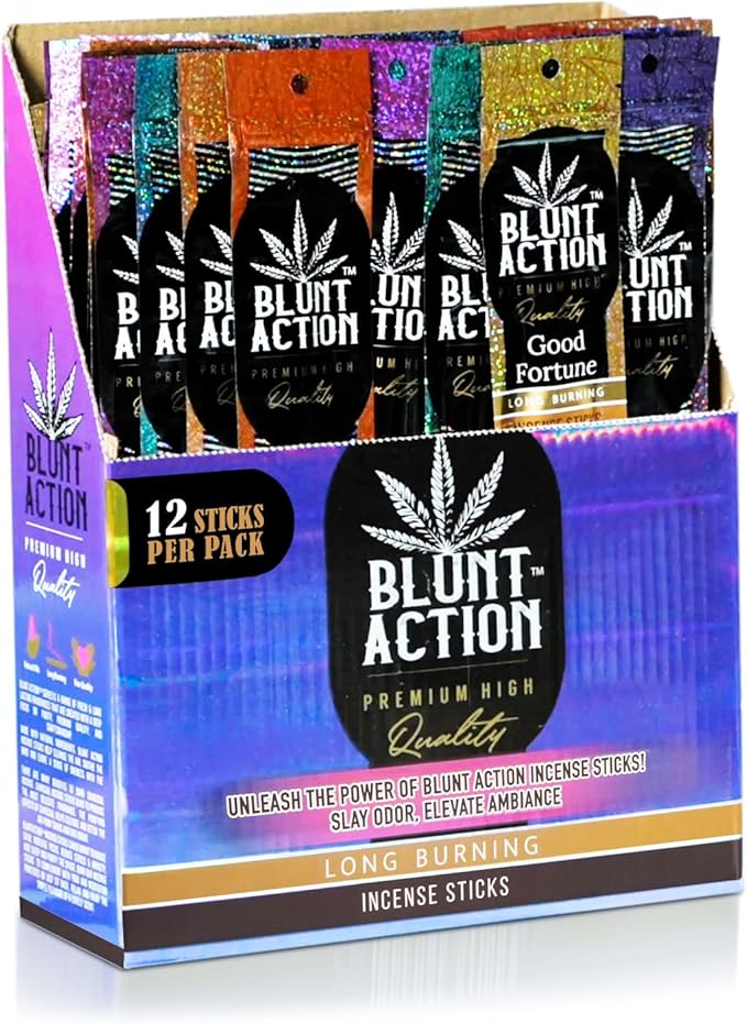 Tulasi Blunt Action Incense Sticks, 12 Packs, 144Pc, Long Lasting Fragrance, Natural Essential Oils Hand Rolled Incense Sticks for Aromatherapy, Relaxing, Yoga, Meditation, Prayer Tulasi