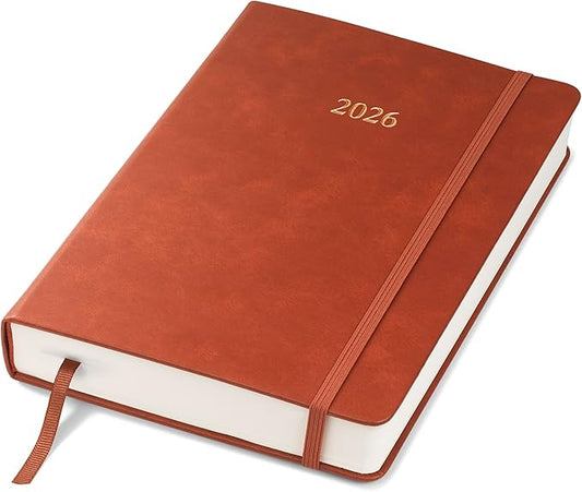 Wykeham's Executive 2026 Daily Journal Planner – US Public Holidays & Format – Customization Available (Brown, 8.5"×5.5") - Bloomnest