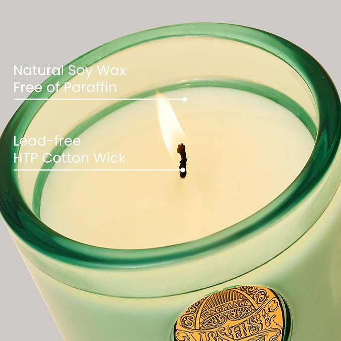 M&SENSE Natural Clean Scented Soy Candle | Fresh Linen & Neon Blue | 9.2 oz, 50H Burn Time | Luxury Scented Candle for Relaxation, Gifting, Home Décor | Ideal for Bedroom, Office, Party Ambiance - Bloomnest