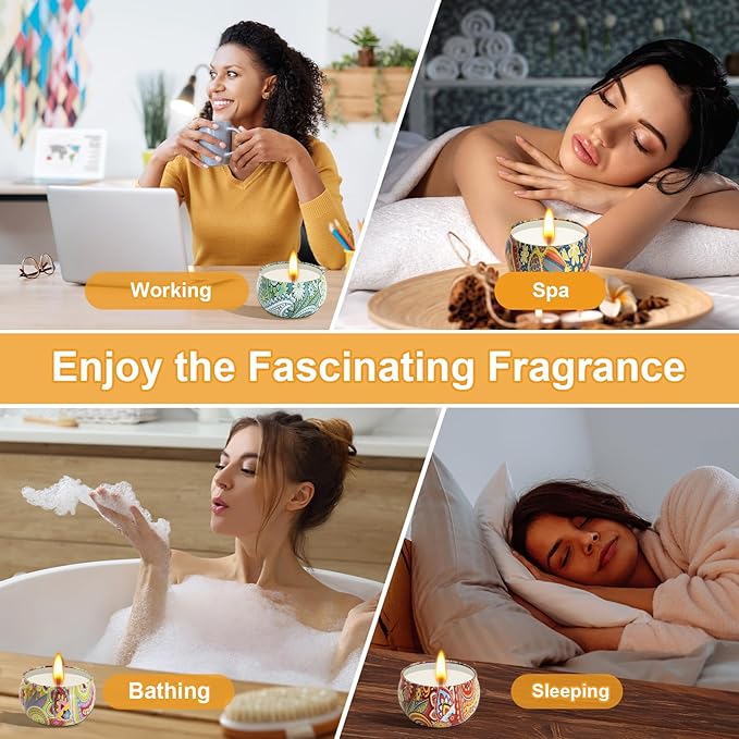 Scented Candles Gifts for Women, 12 Pack Natural Soy Candles for Home Scented, Aromatherapy Candle Set Gift for Women, Men, Friends Birthday, Anniversary - Bloomnest
