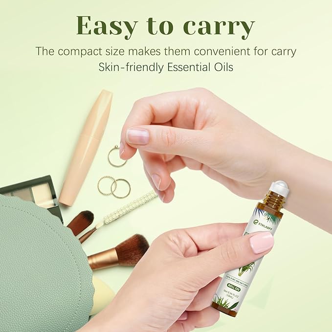 Citronella Essential Oil Roll On, Citronella Oil for Skin, Relaxation Gift for Women and Men - Bloomnest