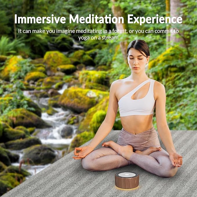Tibetan Meditation Singing Bowl Machine - 7 Singing Bowls Sounds, Crystal Healing, Chakra Healing, Mindfulness and Stress Relief Timer and Memory Features for Women/Men - Bloomnest