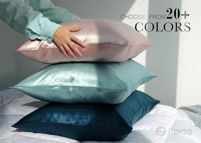 100% Mulberry Silk Pillowcase for Hair and Skin, 22 Momme Pure Natural Silk Pillow Case Both Sided with Zipper, Pillow Cover for Women Mom Men (Ivory White, Standard 20''×26'', 1 Pack) - Bloomnest