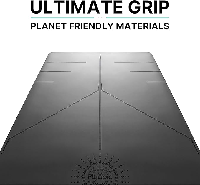 Plyopic. Ultra-Grip Pro Yoga Mat – EXTREME Non-Slip Performance - Dry Grip & Wet Grip - Alignment Lines - Comfortable & Sweat Resistant - For Yoga, Pilates, Exercise, Workout, Bikram & Hot Yoga - Bloomnest
