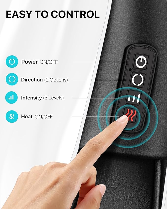 ALLJOY Neck Massager for Pain Relief Deep Tissue with Heat, 3D Kneading Shiatsu Neck and Back Massager for Shoulder Full Body Home Office Car Use, Christmas Gifts for Dad Men Mom Women - Bloomnest