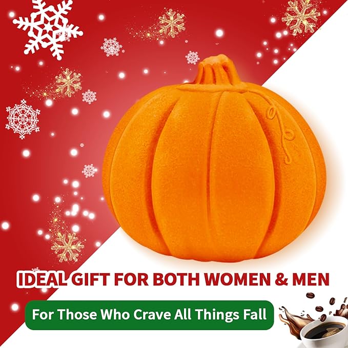 Bath Bombs Christmas Gifts for Women & Men Pumpkin Spice - Stocking Stuffers for Teen Girls Giftable Packaging, Natural Organic Relaxing, Vanilla/Coffee/Cinnamon/Nutneg Scent, White Elephant Gifts - Bloomnest