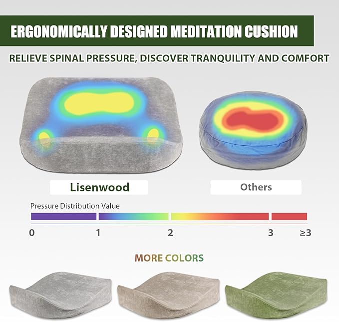 Meditation Cushion - Floor Pillow, Enlarge High Density Extremely Firm, Large Big Foam Floor Cushion Seating for Adults - Premium Yoga Pillows for Adults Gifts for Women, Men,Gray - Bloomnest