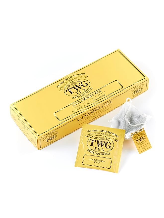 TWG Tea | Alexandria Tea | Green Tea | Mint & Corn Flowers | 15 Hand Sewn Cotton Teabags | Gift Set - Bloomnest