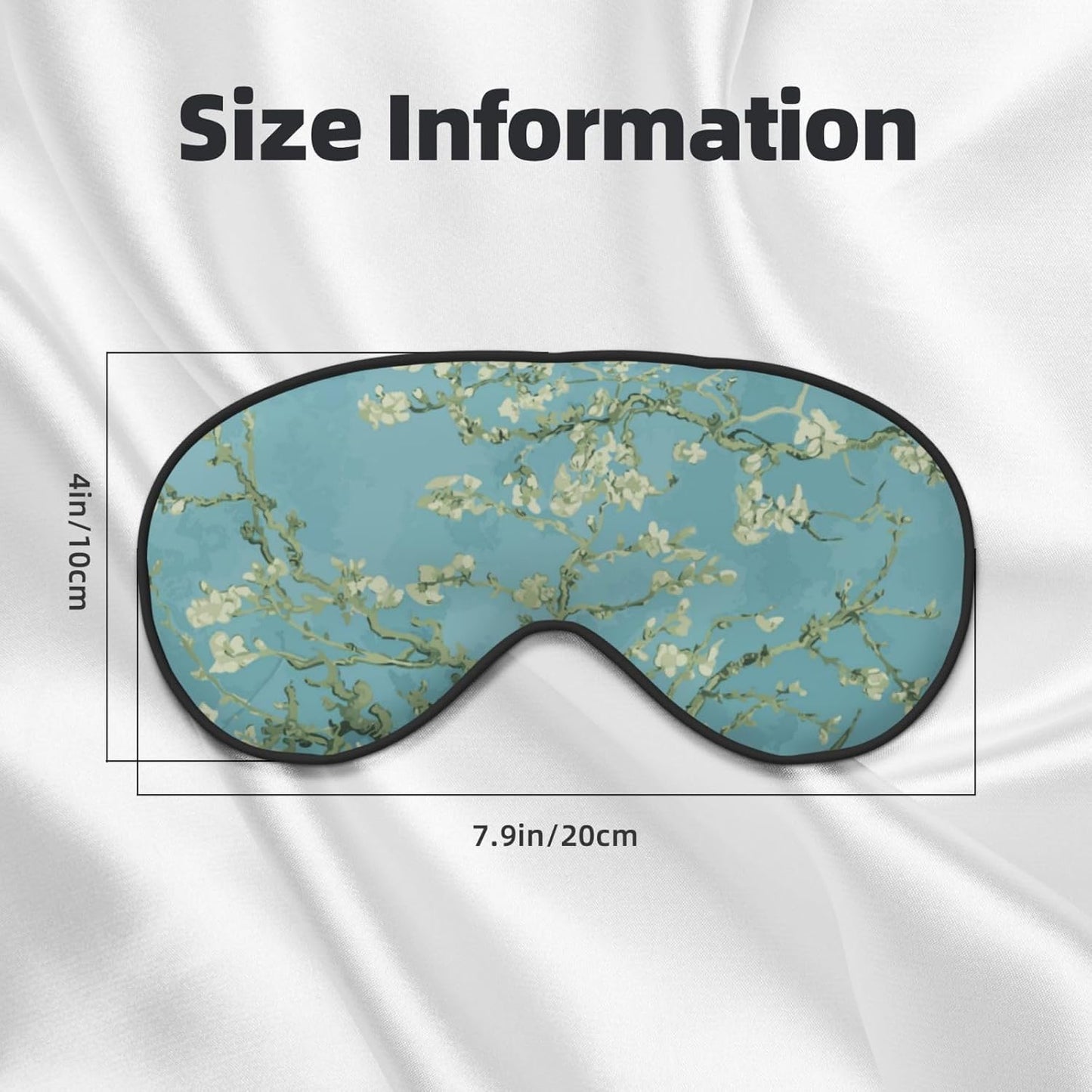 Sleep Eye Mask Abstract Blossom Blue Floral Sleep Mask for Women Men Comfortable Eye Mask with Adjustable Strap Soft Eye Cover Blindfold for Travel Yoga Nap Shift Work