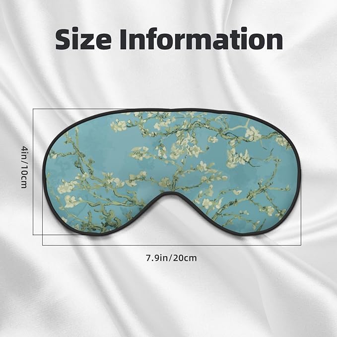 Sleep Eye Mask Abstract Blossom Blue Floral Sleep Mask for Women Men Comfortable Eye Mask with Adjustable Strap Soft Eye Cover Blindfold for Travel Yoga Nap Shift Work - Bloomnest