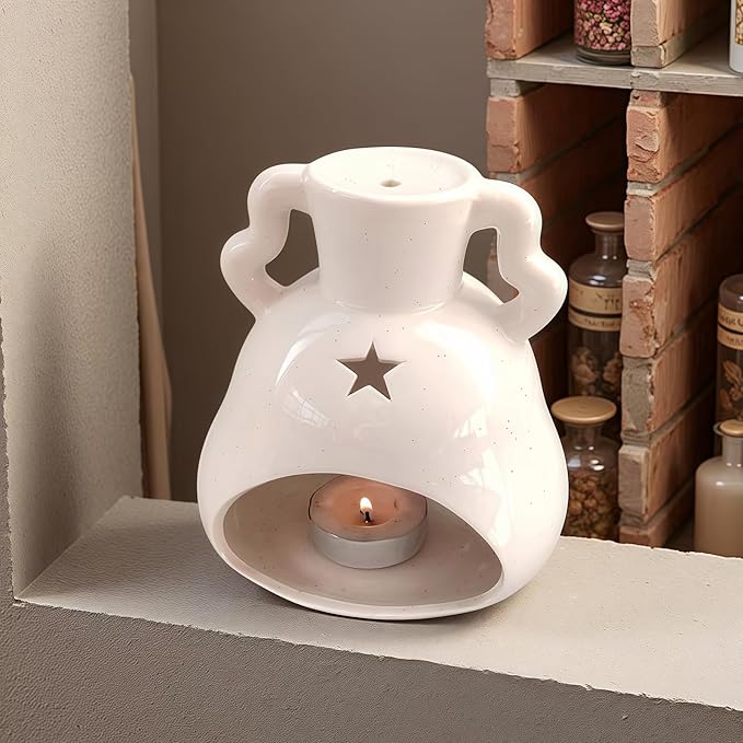 Handmade Ceramic Palo Santo Holder Burner & Sage Holder - Mini Tabletop Chiminea Burner Tray with Ash Catcher, Decorative Incense Holder for Spiritual Meditation & Yoga - Bloomnest