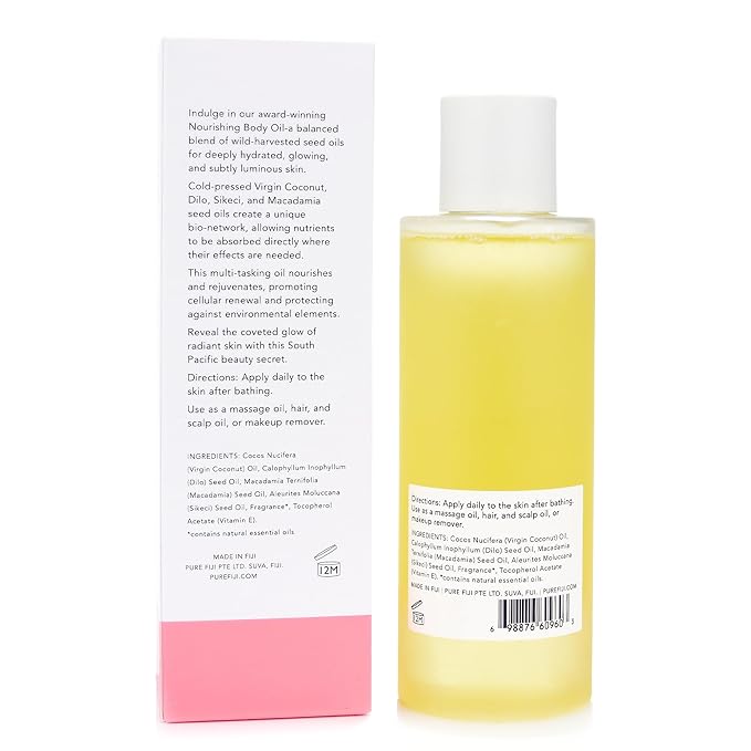 PURE FIJI Nourishing Exotic Coconut Body Oil, Orange Blossom (7.7 fl oz/230ml)