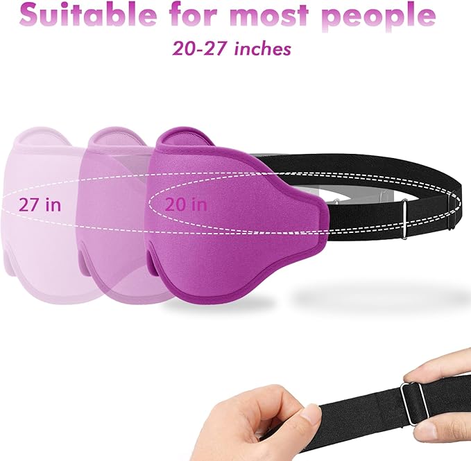 Sleep Eye Mask for Men Women, Lash Extensions 3D Sleeping Mask, Travel Blackout Night Blindfold Eye Shade Cover with Adjustable Strap (Purple-3D) - Bloomnest