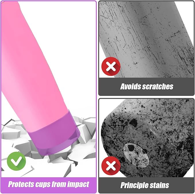 Mity rain 2PCS Protective Silicone Boots for Owala 30oz & 40oz FreeSip Sway Bottles & Tumblers - Accessories for owala, Enhances Stability & Prevents Scratches (Purple) Mityrain