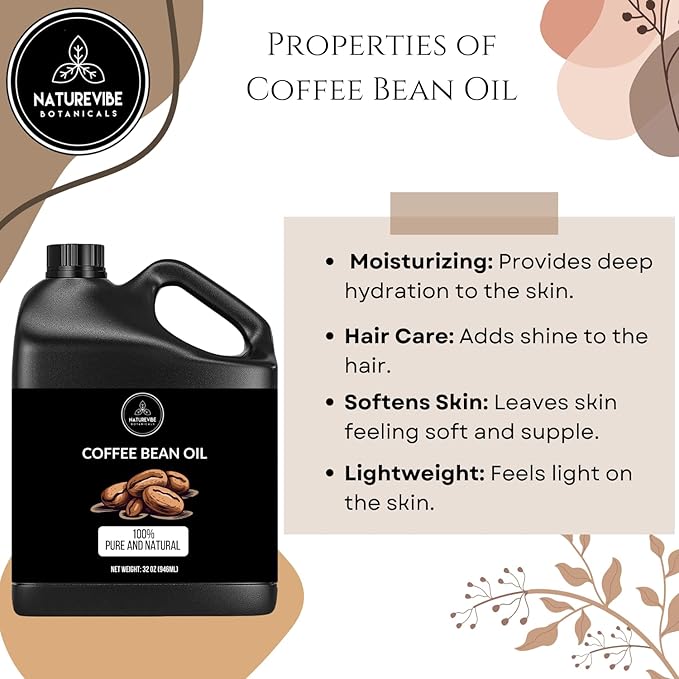 Naturevibe Botanicals Coffee Bean Oil 32 Ounces | 100% Pure and Natural | Great for Skin Care and Hair Care - Bloomnest