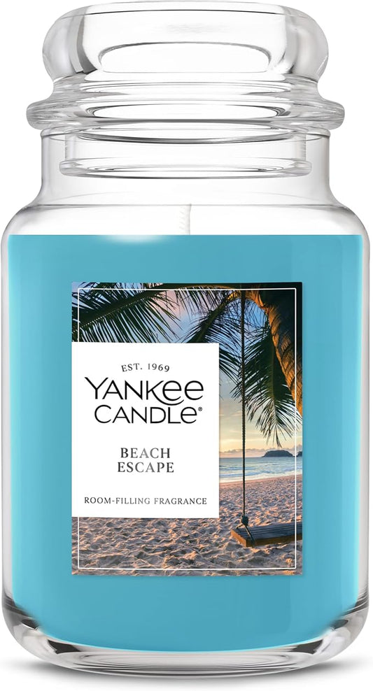 Yankee Candle Beach Escape Scented Candle, 22oz Large Jar with up to 150 Hour Burn Time, Giftable - Bloomnest