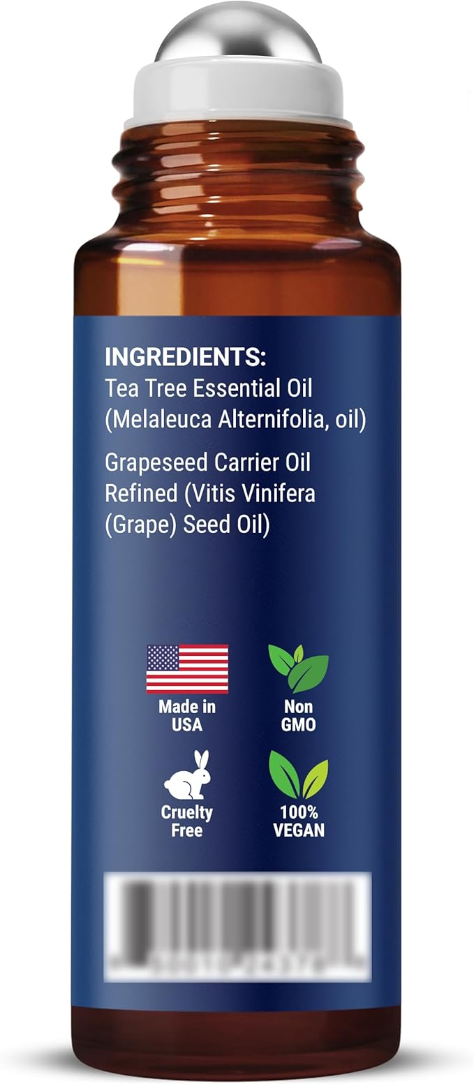 Tea Tree Oil Roll-On 10 ml - 100% Pure, Natural Essential Oil for Aromatherapy, Skin, Face & Body - Pre-Diluted for Travel - Nexon Botanics - Bloomnest