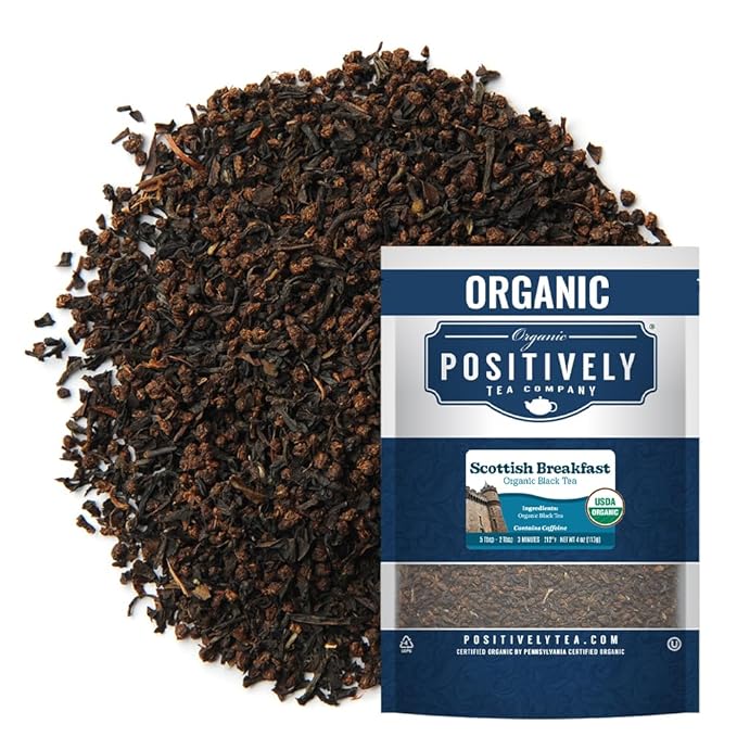 Organic Positively Tea Company, Scottish Breakfast Black Tea, Loose Leaf, 4 Ounce - Bloomnest