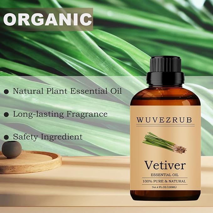 Vetiver Essential Oil, 120ML Pure and Natural for Aromatherapy Diffuser - 4 Fl Oz - Bloomnest
