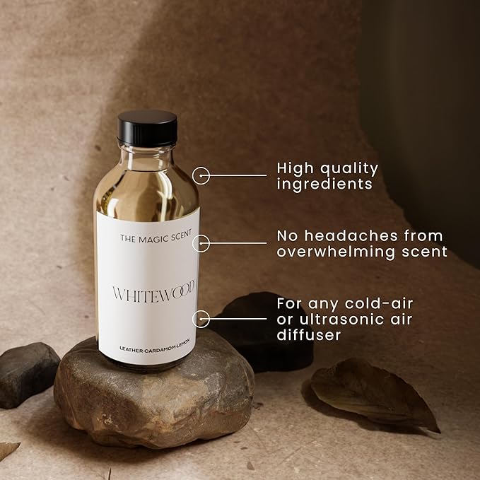 The Magic Scent Whitewood Diffuser Oil - Hotel & Home Luxury Scents Inspired by 1 Hotel Miami Beach, Compare to My Way Diffuser Oil Scents for Home, Designed for Use in All Diffusers - 4 fl oz, 120 mL - Bloomnest