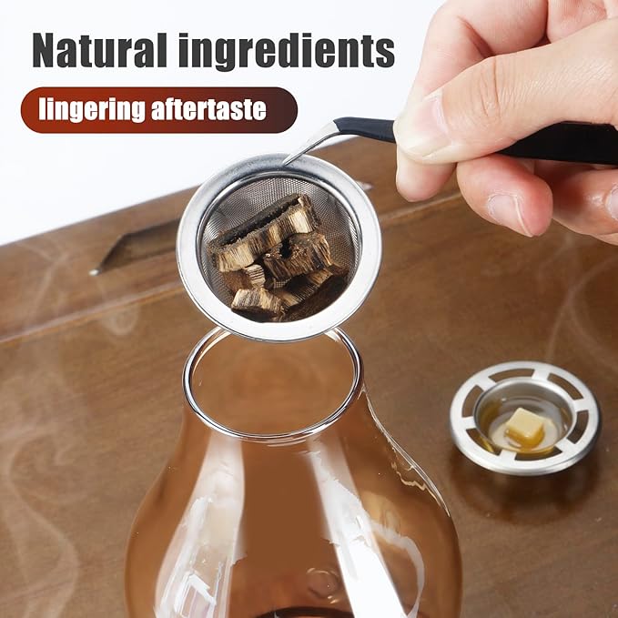 Glass Incense Holder for Sticks, Wooden Incense Stick Holder with Ash Catcher, Modern Insence-Stick Holder, Multi-Functional No Mess Incent Holder for Yoga Spa Meditation Home Zen Decor (Amber) - Bloomnest