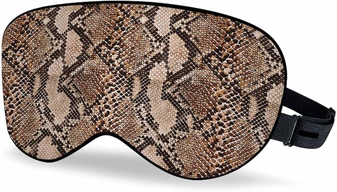 Brown Snake Skin Sleep Eye Mask Spotted Dot Men Women Sleep Mask with Adjustable Strap Eye Cover Eye Shade for Travel, Nap,Meditation - Bloomnest