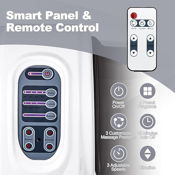 ARLIME Foot Massage Machine w/Remote, 4 Modes Shiatsu Foot Massager for Pain Relief, Blood Circulation, Calf and Feet Massager Deep Kneading for Calf Leg Ankle - Bloomnest