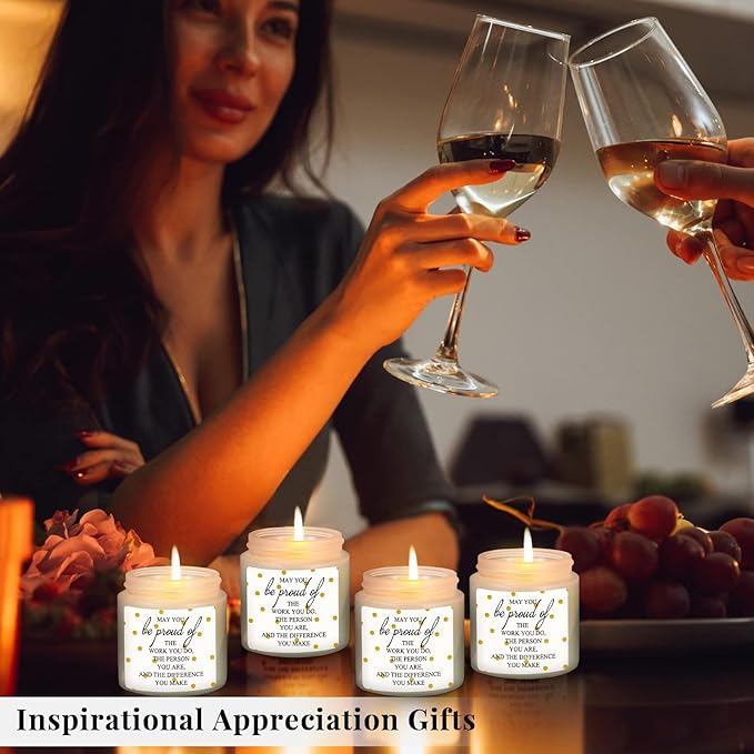 Fumete 10 Pcs Teacher Appreciation Gifts for Coworkers Team Jars Scented Soy Candles 3.5oz Thank You Candles Bulk Gifts for Chaos Coordinator Employee Social Worker Secretaries(White,Proud) - Bloomnest