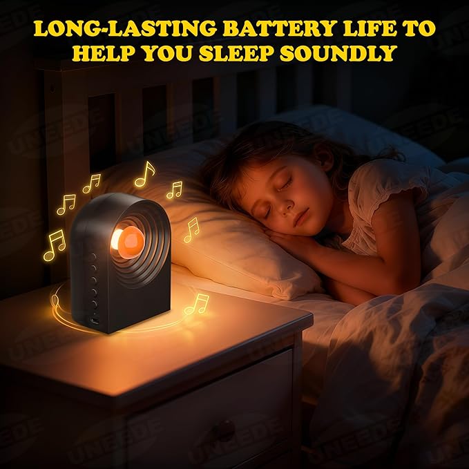 UNEEDE White Noise Sound Machine with Bluetooth Functionality, Night Light, Portable Bluetooth Speaker with Noise Canceling for Office & Sleeping, Meditation, Gathering (Black) - Bloomnest
