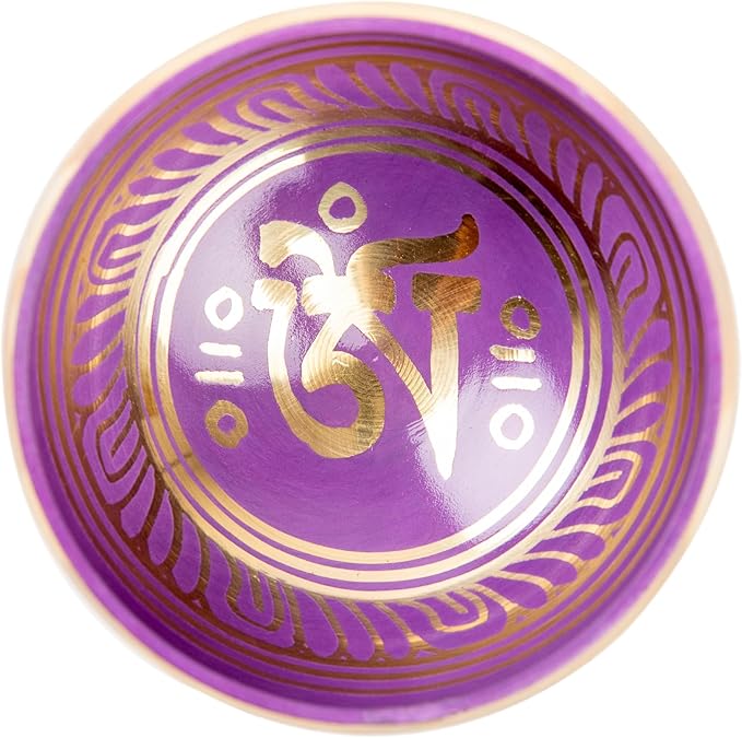 Tibetan Singing Bowl Set Brass - Master Healing Grade - Authentic Handcrafted Sound Bowl by Himalayan Bazaar (Black and Red)