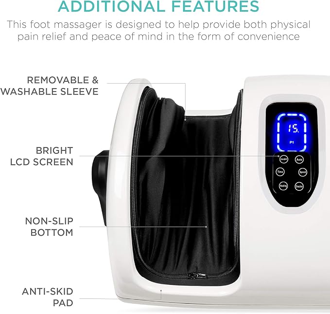 Best Choice Products Heated Shiatsu Foot Massager for Pain Relief, Plantar Fasciitis, Neuropathy, Blood Circulation w/Compact Design - Pearl White - Bloomnest