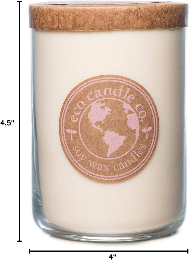 Eco Candle 26 oz. Recycled Glass Tumbler - Scents of Yellow Cake & Icing - Cupcake; 100% USA Made Scented Soy Candle, White - Bloomnest
