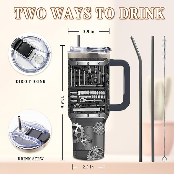 DUUV Mechanic Gifts for Men Dad, Mechanic Dad Tumbler 40 Oz, Christmas Thanksgiving Birthday Gifts for Daddy Fathers Grandfathers DIY Enthusiasts, Funny Papa Mug, 1PCS - Bloomnest