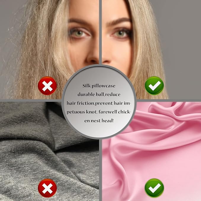 Mulberry Silk Pillowcase for Hair and Skin Pillow Case with Hidden Zipper Soft Breathable Smooth Cooling Silk Pillow Covers for Sleeping (Pink, King,1Pcs) - Bloomnest