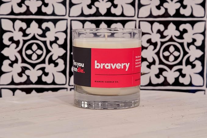 Bravery, Citrus &Sage, Highly-Scented, Inspirational Soy Candle, Made in USA, Great Message, Pure Essential Oils, Aromatherapy, 8 oz - Bloomnest
