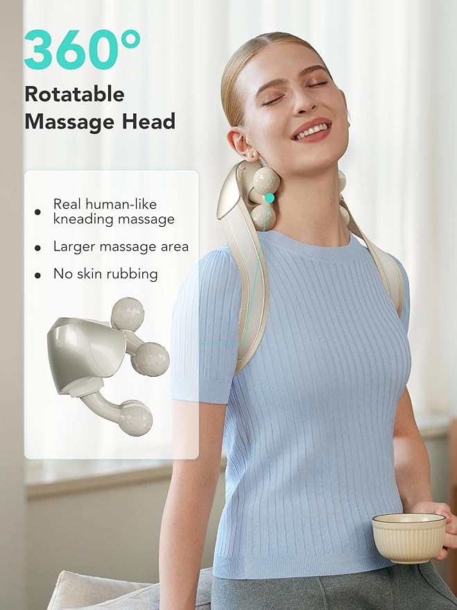 SKG Cordless Neck Massager for Pain Relief Deep Tissue Shiatsu Neck and Shoulder Massger with Heat H7 Ultra Gifts for Men and Women Birthday - Bloomnest