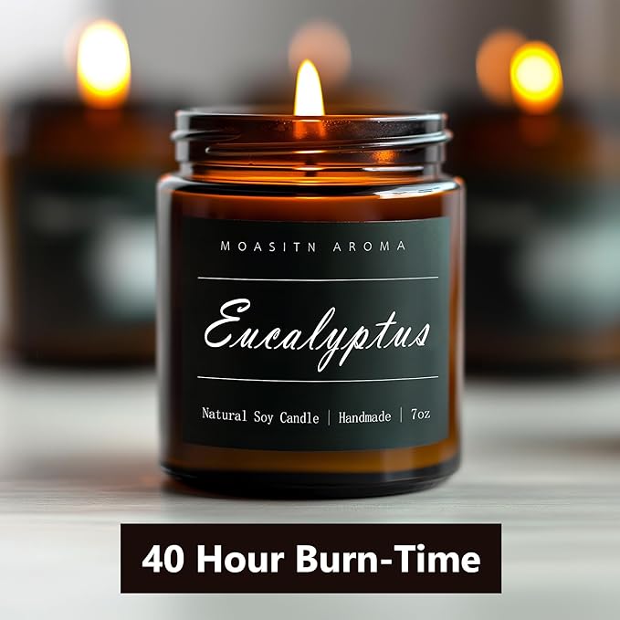 MOASITN Eucalyptus Heavenly Scented Candles for Home| Natural Soy Aromatherapy Candle| Handmade Long Lasting Jar Candel| Women,Men Gift for Relaxing,Housewarming,Birthday,Meditation,Bath| 7oz - Bloomnest