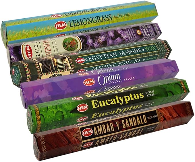 Hem Incense Sticks Variety Pack #28 and Incense Stick Holder Bundle with 6 Outstanding Fragrances - Bloomnest