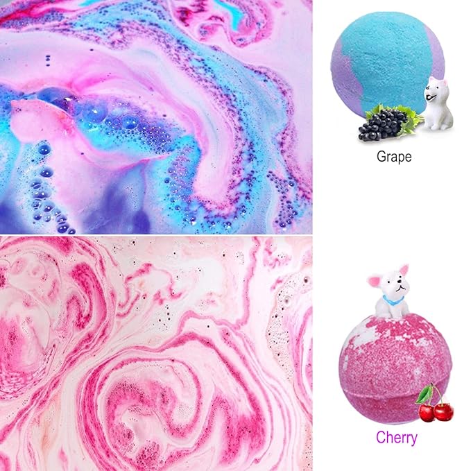 3.5 oz XL Bath Bombs for Kids with Puppy Toys Inside Kids Bath Bombs Organic Bubble Bath Fizzies Colorful Bomb 12 Pcs Set Birthday/Christmas Surprise Gift for Girls & Boys - Bloomnest