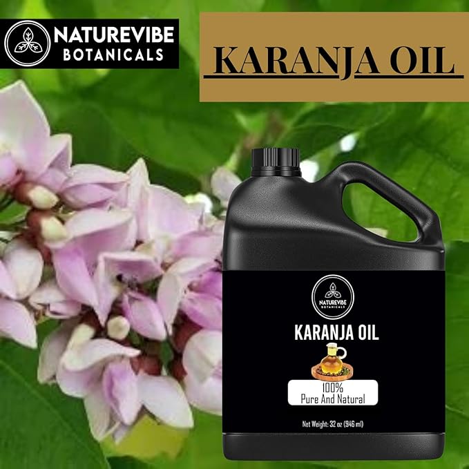 Naturevibe Botanicals Karanja Oil 32 Ounces | 100% Pure and Natural | Great for Skin Care and Hair Care - Bloomnest