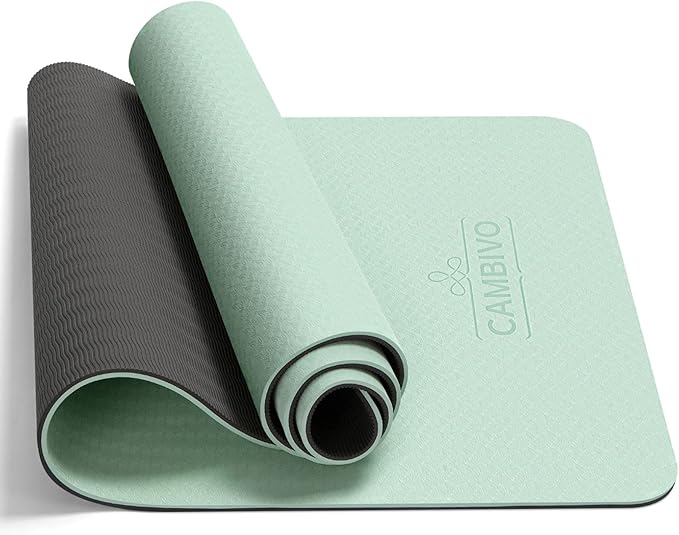 CAMBIVO Yoga Mat for Women Men Kids, 1/3 & 1/4 & 2/5 Inch Extra Thick Yoga Mat Non Slip, 72" x 24" TPE Yoga Mats, Workout Mat with Carrying Strap for Yoga, Pilates and Floor Exercises - Bloomnest