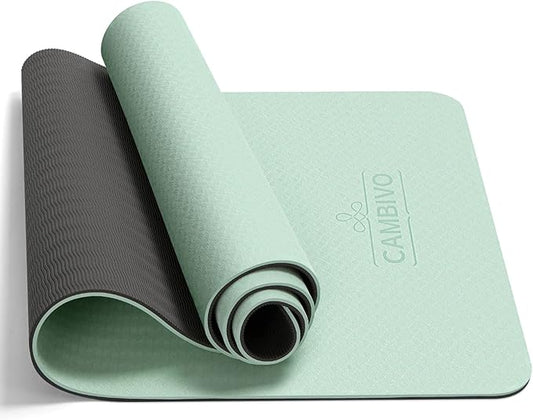 CAMBIVO Yoga Mat for Women Men Kids, 1/3 & 1/4 & 2/5 Inch Extra Thick Yoga Mat Non Slip, 72" x 24" TPE Yoga Mats, Workout Mat with Carrying Strap for Yoga, Pilates and Floor Exercises - Bloomnest