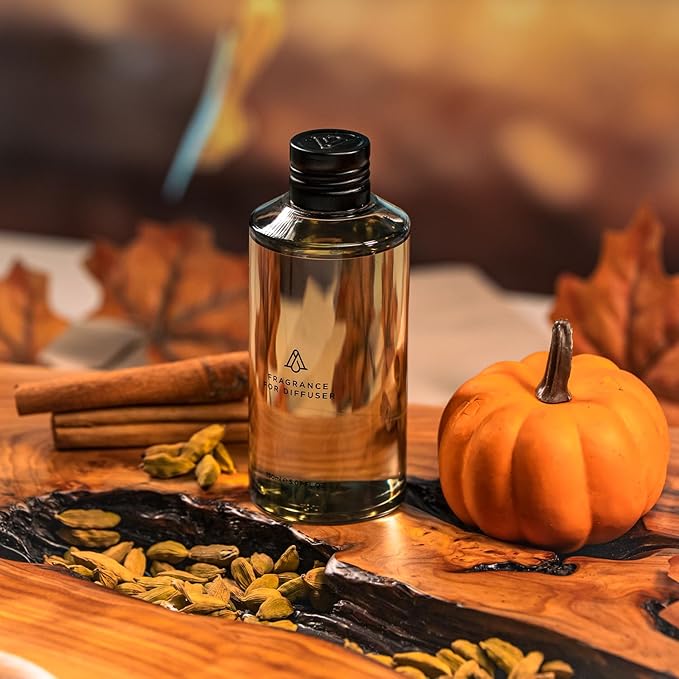 AromaPlan Hotel Scent Diffuser Oil Pumpkin Spice 5 Fl Oz (148ml) Fall Collection –Luxury Hotel & Home Fragrance Oil - Non Toxic - Made in USA - Bigger Bottle, Bolder Aroma & Longer Lasting - Bloomnest